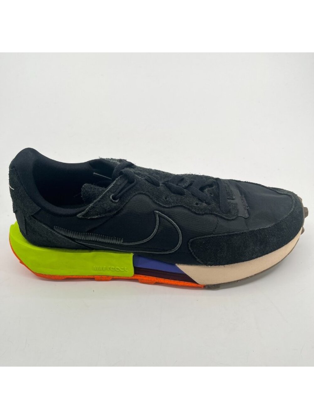 Nike Fontanka Waffle React Womens Size 8.5 Black Athletic Running Shoes Sneakers